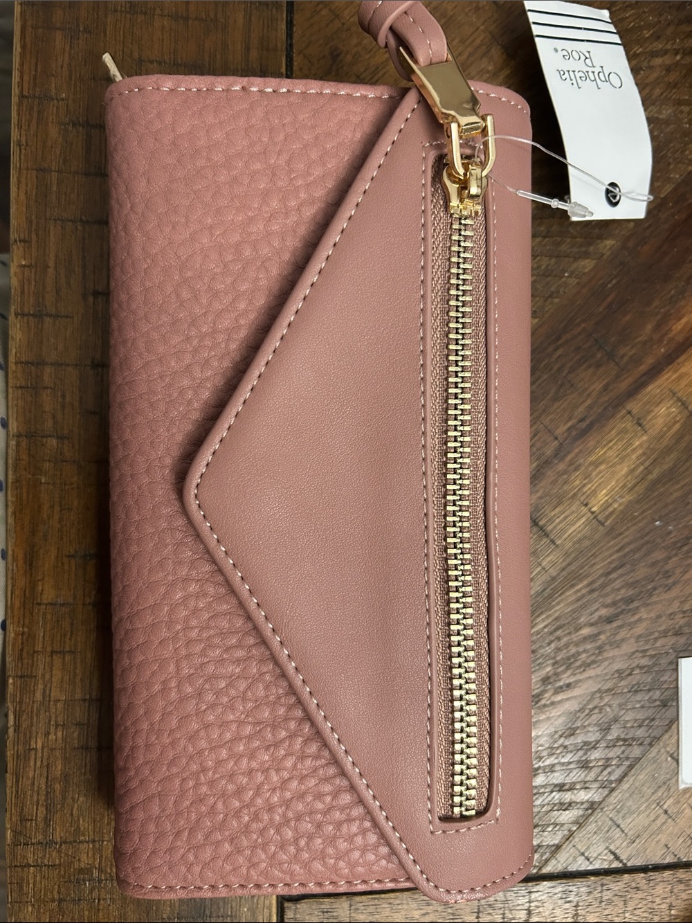 Ophelia Rose Blush Pink Zip-Around Wallet